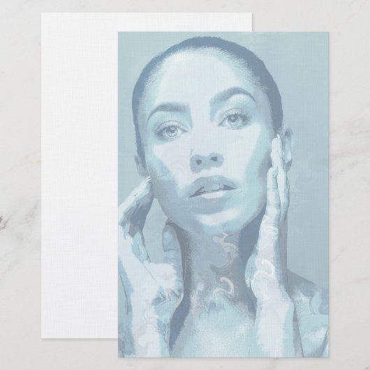 "Woman in Blue"  Briefpapier 便箋 (正面/裏面)