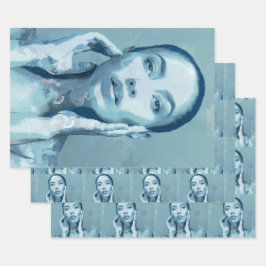 "Woman in Blue" Cadeaupapier Vellen Set ラッピングペーパーシート