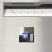 Woman in Blue, Johannes Vermeer マグネット (インサイチュ (食洗機))