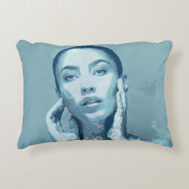 "Woman in Blue" Premium Canvas  アクセントクッション