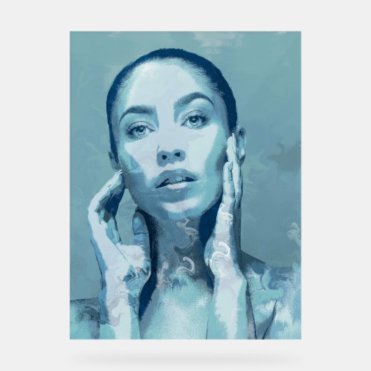 "Woman in Blue" Premium Canvas  アクリルサイン (正面)