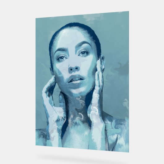 "Woman in Blue" Premium Canvas  アクリルサイン (傾斜)