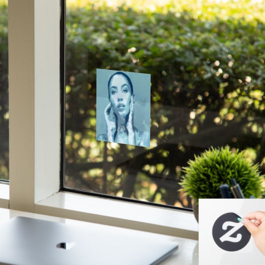 "Woman in Blue" Premium Canvas  ウィンドウサイン (オフィス)