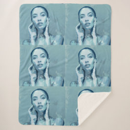 "Woman in Blue" Premium Canvas  シェルパブランケット