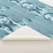 "Woman in Blue" Premium Canvas  シェルパブランケット (3/4)