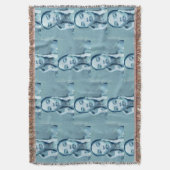 "Woman in Blue" Premium Canvas  スローブランケット (正面縦)