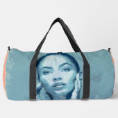 "Woman in Blue" Premium Canvas ダッフルバッグ (正面)