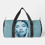 "Woman in Blue" Premium Canvas ダッフルバッグ (裏面)