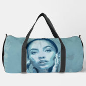 "Woman in Blue" Premium Canvas ダッフルバッグ (正面)