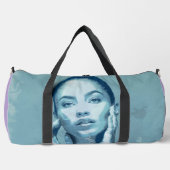 "Woman in Blue" Premium Canvas ダッフルバッグ (正面)