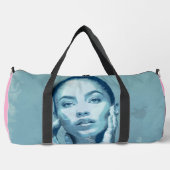 "Woman in Blue" Premium Canvas ダッフルバッグ (正面)