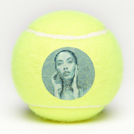 "Woman in Blue" Premium Canvas  テニスボール (裏面)