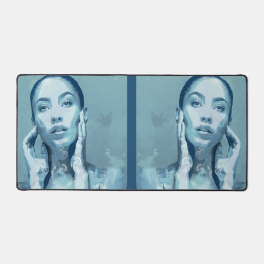 "Woman in Blue" Premium Canvas  デスクマット (正面)