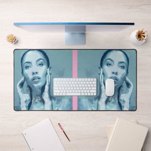 "Woman in Blue" Premium Canvas  デスクマット (オフィス1)