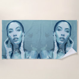 "Woman in Blue" Premium Canvas  ビーチタオル