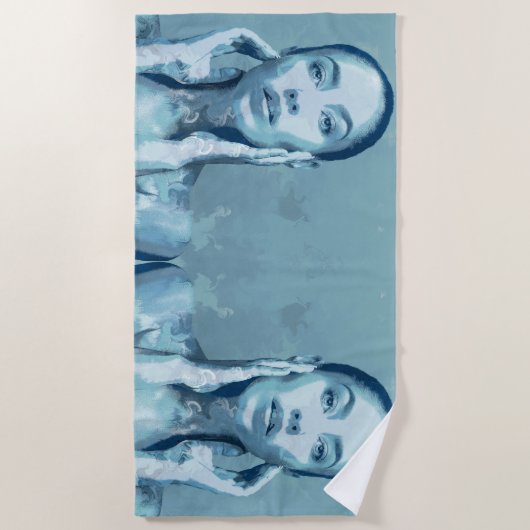 "Woman in Blue" Premium Canvas  ビーチタオル (正面)