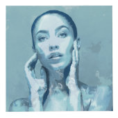 "Woman in Blue" Premium Canvas  フォトキューブ (正面)