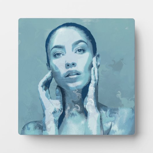 "Woman in Blue" Premium Canvas  フォトプラーク (正面)