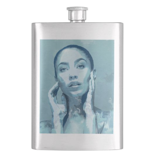 "Woman in Blue" Premium Canvas  フラスク (正面)