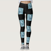 "Woman in Blue" Premium Canvas  レギンス (正面)