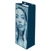 "Woman in Blue" Premium Canvas  ワインギフトバッグ (正面アングル)