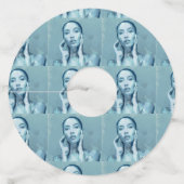 "Woman in Blue" Premium Canvas  ワイングラスタグ (正面)