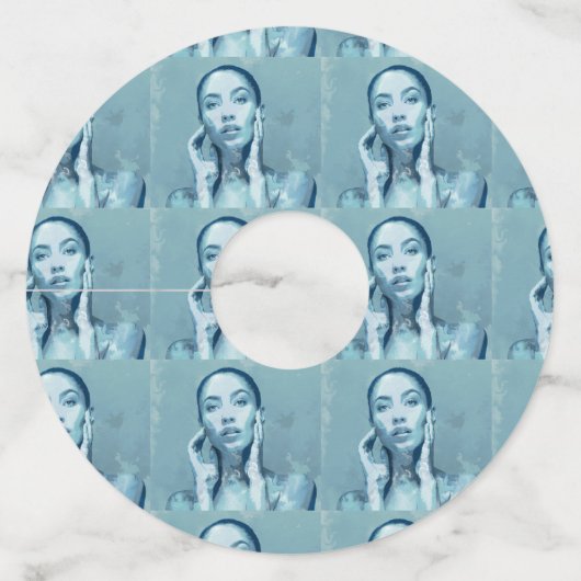 "Woman in Blue" Premium Canvas  ワイングラスタグ (正面)