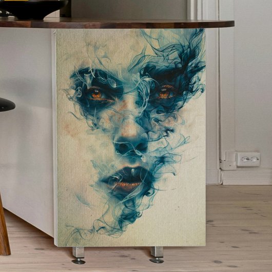 Woman in Blue Smoke Decoupage 薄葉紙