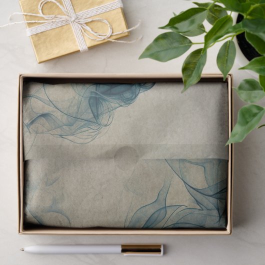 Woman in Blue Smoke Decoupage 薄葉紙 (ギフト)