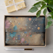 Woman in colorful gown on hill of flowers 薄葉紙 (ギフト)