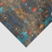 Woman in colorful gown on hill of flowers 薄葉紙 (詳細)