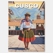 Woman in Cusco Peru Travel マグネット (正面)