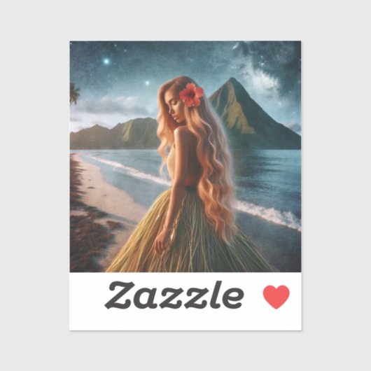 Woman in Grass Skirt シール (シート)