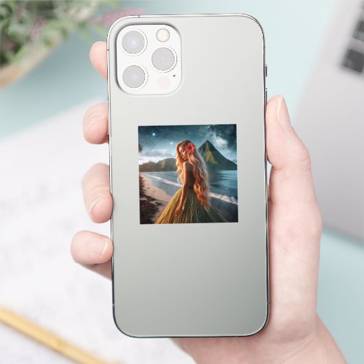 Woman in Grass Skirt シール (スマートフォン)