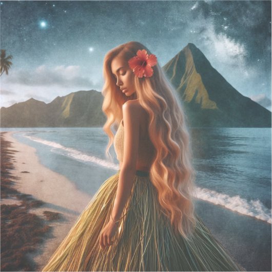 Woman in Grass Skirt シール (正面)