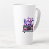 Woman in Halloween Gnomes Pickup カフェラテマグ (右アングル)