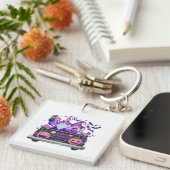 Woman in Halloween Gnomes Pickup Truck Hat キーホルダー (正面右)