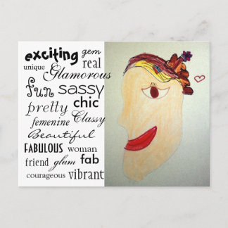 Woman in Magazineはがき ポストカード