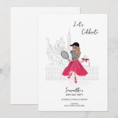Woman in New York City – Birthday Party Invitation 招待状 (正面/裏面)