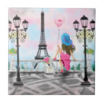 Woman In Paris Ceramic Tileエッフェルタワー タイル<br><div class="desc">女かわいらしとピンクのハートバルーン – I Love Paris -エッフェルタワーロマンチックなスケッチ – 選択/追加あなたの文字/フォント/色 – あなたの特別な装飾的なタイルを作る/ギフト – サイズ変更し、移動または削除し、要素を追加 – 文字/カスタマイズツールと画像/画像！- MIGNEDによるスケッチとデザイン。1000以上のZazzle製品に私のデザインを転送することもできる。楽しむ - Be Happy :)</div>