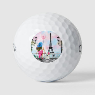 Woman In Paris Golf Ballsエッフェルタワーギフト ゴルフボール
