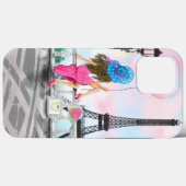 Woman In Paris iPhoneケースエッフェルタワー Case-Mate iPhoneケース (裏面 (横))