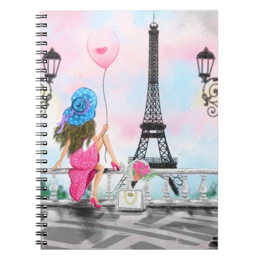 Woman In Paris Notebook withエッフェル・タワー ノートブック (正面)