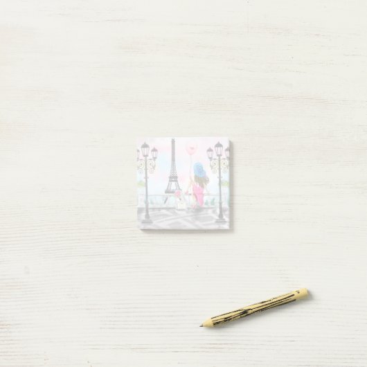 Woman In Paris Post-it® Notes ポストイット (デスク上)