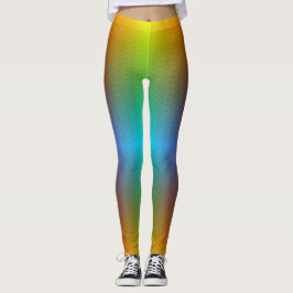 Woman in rainbow gradient leggings with a subtle  レギンス