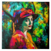 Woman in Red Hat タイル (正面)