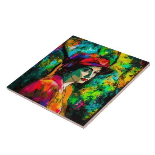 Woman in Red Hat タイル (側面)