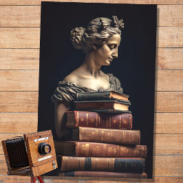Woman in Stone with Books 3 Decopage紙 薄葉紙