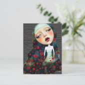 Woman In the Secrect Garden With Flowers ポストカード (スタンド正面)