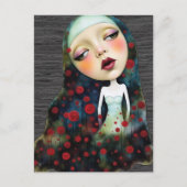 Woman In the Secrect Garden With Flowers ポストカード (正面)